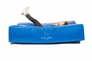 Colchoneta Acolsa MX Athletic Jump azul caída libre atleta amortiguación protección seguridad.